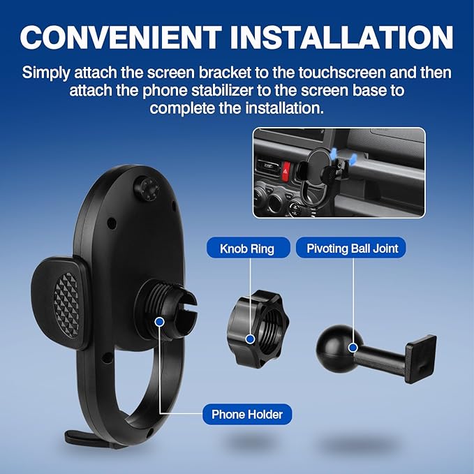 Autorder Car Phone Holder for 2019-2025 Suzuki jimny Accessories Phone Mount Cell Phone Car Mount Automobile Phone Stabilizer 360 Degree Rotation
