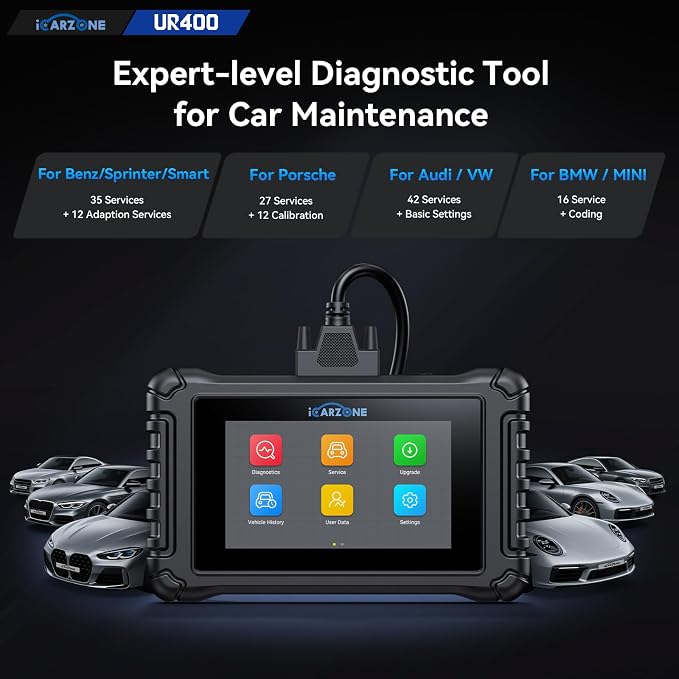 UR400 Bidirectional Diagnostic Tool for German Cars, All System, 48 Reset +39 Services, 500+ Sub-Functions, 4000+Active Test Items, CAN-FD Supported, Lifetime Free Update