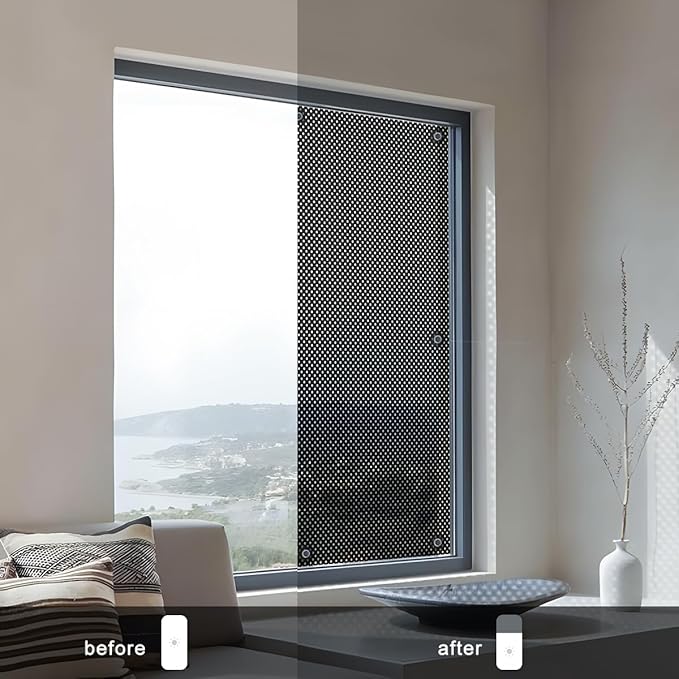 SCHRLING No Drill Cordless Light Filtering Window Shade, 63" W x 118" L with Suckers, for Living Room, Bedroom