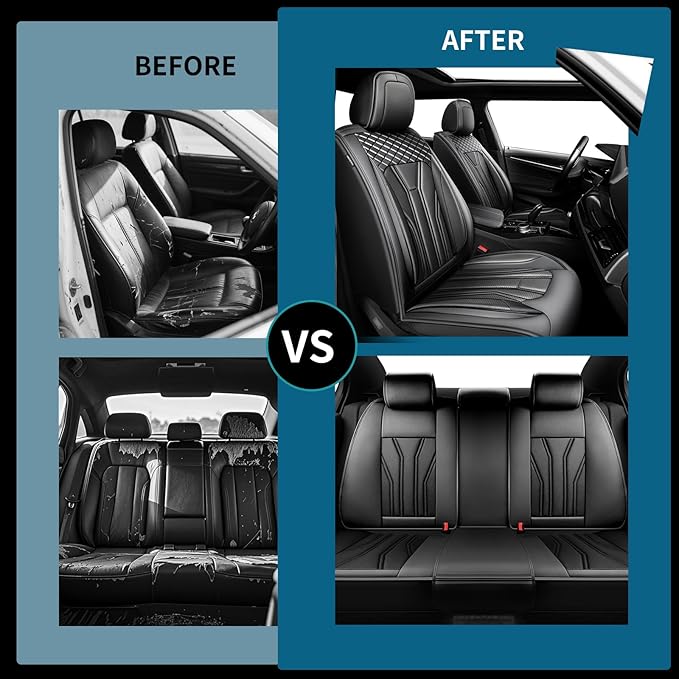 Fit Gladiator Car Seat Covers Premium Leather for Jeep Gladiator 2021-2025 2026. Waterproof，Anti-Slip, Scratch-Resistant & All-Weather Seat Cushion Protector (2 Front Seat, All Black)