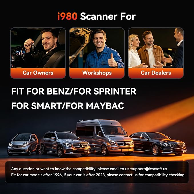 iCarsoft Genuine Mercedes Benz I980 Professional Diagnostic Scanner Tool