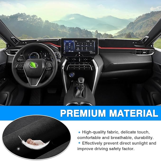 Autorder Dashboard Cover Mat for 2021 2022 2023 2024 Toyota Venza Accessories Dash Cover Flannel Dash Mat Sunshade Glare UV Rays Protector
