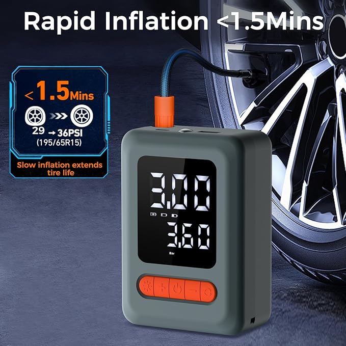ApexNexus Tire Inflator Portable Air Compressor & Car Jump Starter (C9)