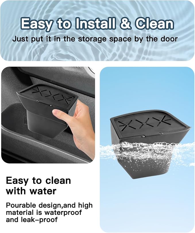 Ruiya 2026 RAV4 Trash Can for Toyota RAV4 XA60 Accessories Trash Bin with Lid Silicone Garbage Can Compatible with 2026 Toyota RAV4 LE/SE/XLE Premium/Woodland/XSE/Limited & 2026 RAV4 Hybrid