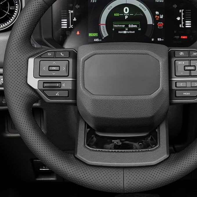MEWANT Hand Stitch Steering Wheel Cover for Toyota Land Cruiser 2024-2026, Custom Fit DIY Wrap Interior Accessories
