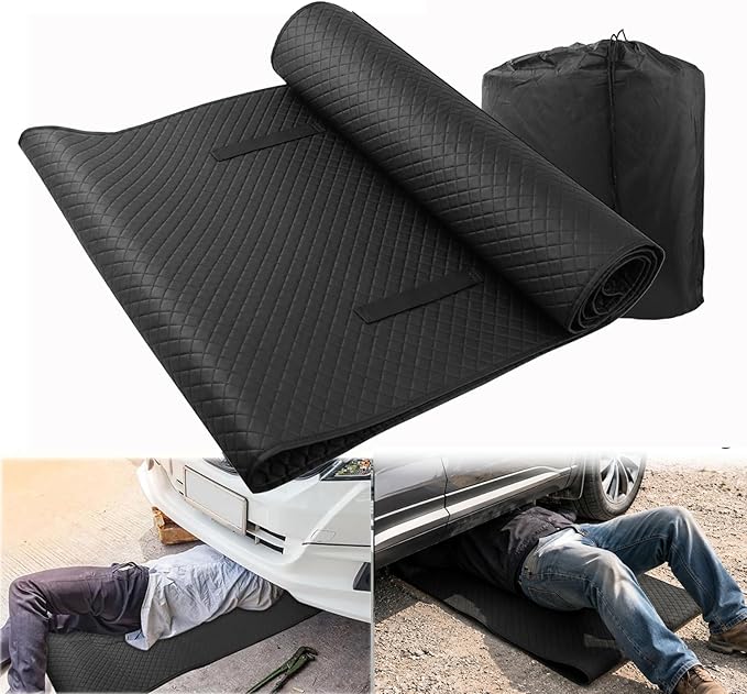 SUNCARACCL Magical Rolling Creeper Mat, Under Car Repair Pad, 60x28 Inch Mechanics Mat for Low Clearance, Automotive Creeper Mat with Portable Storage Bag, Work on All Terrains & Vehicles