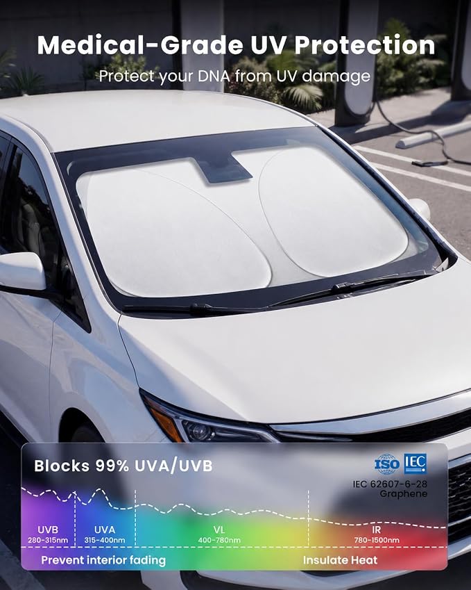 REEVAA 2026 3rd Pro Windshield Sunshade for 2019-2026 Toyota Corolla | Dual-Layer Heat & Sun Defense, OEM Design | Foldable Sun Shade Car Accessories with Storage Bag