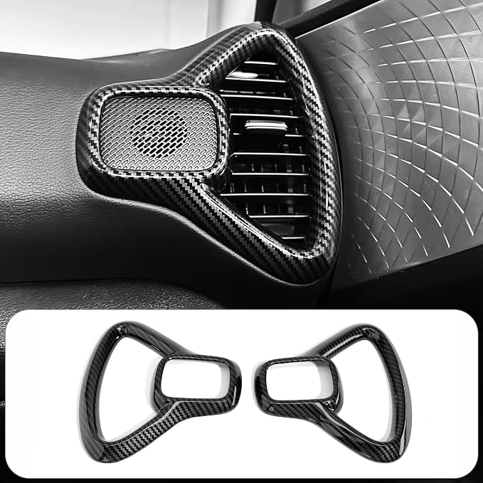 2PCS Dashboard Side Air Vent Trim Covers Compatible with Soul 2020-2025 Accessories (Carbon Fiber Pattern)