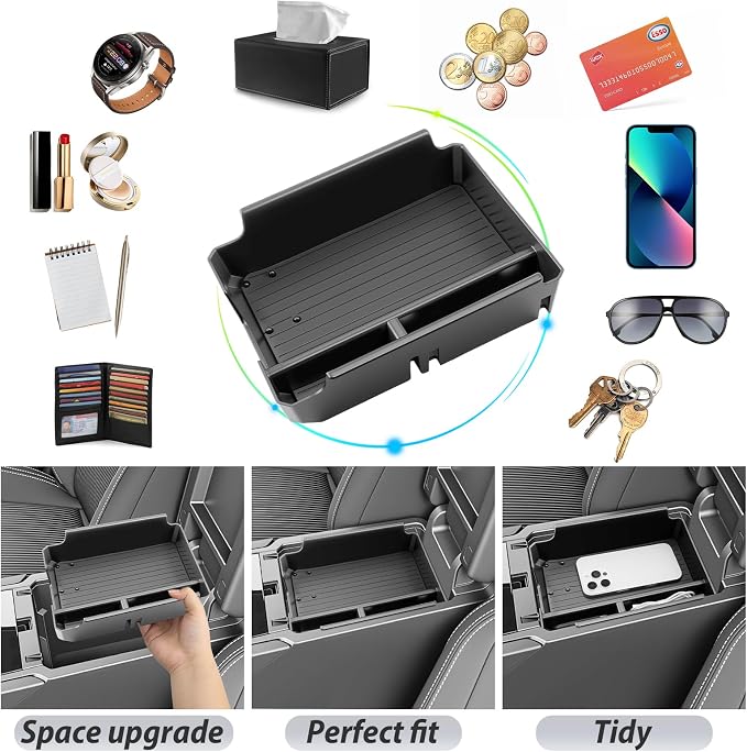 SKTU for 2025 2026 Mitsubishi Outlander Center Console Organizer for 2025 2026 Mitsubishi Outlander Console Tray Mitsubishi Outlander 2025 2026 Accessories ABS Durable Insert Console Organizer