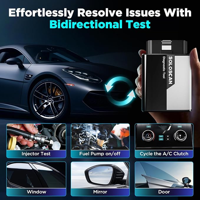 KINGBOLEN Soloscan for BMW/Mini/Rolls-Royce OBD2 Scanner Bluetooth, Bidirectional Test Diagnostic Scan Tool with All Resets, Full Systems Car Code Reader for Android & iOS, No Subscription Fees