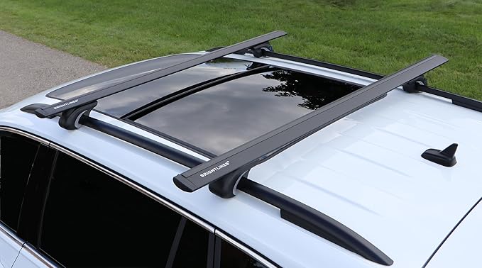 BRIGHTLINES All Black Heavy Duty 220 lbs Wing Shaped Universal Crossbars Roof Racks Compatible with 2018-2024 Chevy Equinox GMC Terrain for Kayak Luggage ski Bike Carrier, a Set of 2