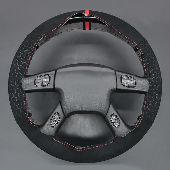 MEWANT Steering Wheel Cover for Chevy Silverado 1500/2500/3500 2003-2006 / Silverado 1500 2500HD 3500 Classic 2007 / Trailblazer 2002-2009 Hand-Stitched Steering Wheel Wrap
