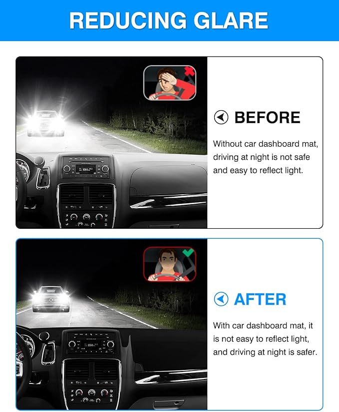 Autorder Dashboard Cover Mat for Dodge Grand Caravan 2011-2020 /Chrysler Town Country 2011-2016 Accessories Dash Cover Flannel Dash Mat Sunshade Glare UV Rays Protector