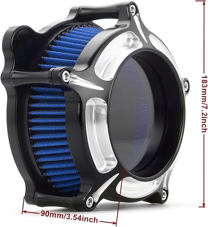 For harley davidson air cleaner filter sportster Touring street glide road king electra Dyna Softail motorcycle air intake (Black- Blue filter, B-For Softail/Dyna 1993-2015)