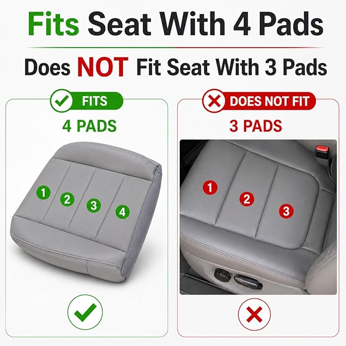 NLQR 4-Piece Front Seat Cover Set fit for Ford F250 F350 F450 F550 Lariat XLT 2002-2007 & Excursion 2002-2005-Driver & Passenger Bottom & Top Lean Back Replacement Microfiber Leather Seat Covers-Gray