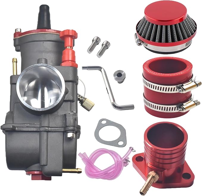 Performance PWK34 Carburetor Intake Manifold Kit for Predator 420cc 301cc GX390 GX340 GX270 Engine 11Hp 13Hp Mini Bike Go Kart Cart Lawnmower Water Pump Pressure Washer Parts