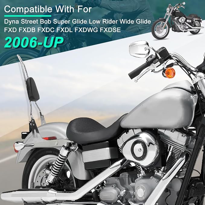 AUFER Detachable Chrome Passenger Backrest Sissy Bar With Backrest Pad Compatible With For Harley Dyna Street Bob Super Glide Low Rider Wide Glide FXD FXDB FXDC FXDL FXDWG FXDSE 2006-UP