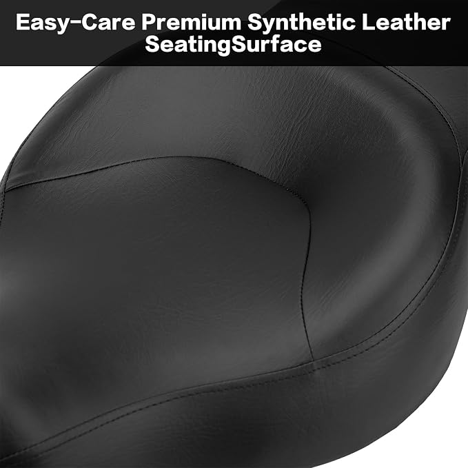 LKV Motorcycle 2-Up Driver Passenger Seats Front Driver Rear Cushion Pad Compatible with Harley Sportster Iron 883 1200 XL XR 2004-2023, Black