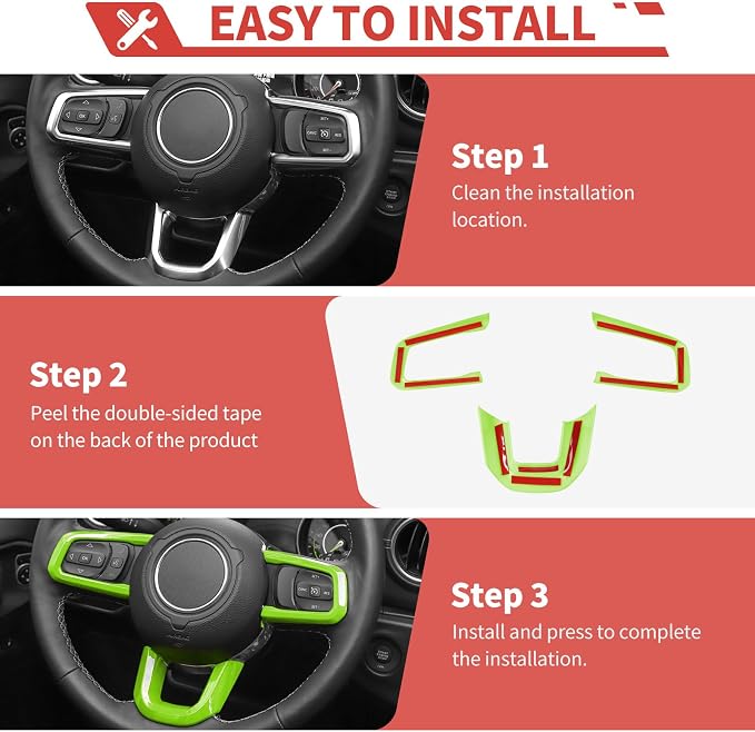 23pcs Full Set Interior Trim Kit for Jeep Wrangler JL JLU Gladiator JT 2018-2023 Steering Wheel Door Handle Air Conditioning Vent Cup Holder Reading Light Headlight Gear Cover, Light Green