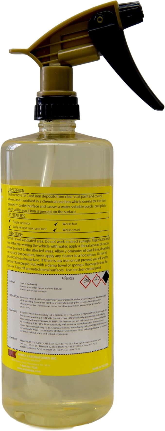 Ardex X-Ferrous 6312 | Iron Decon Spray | Iron Particles Deposit Remover/Decontaminant/Contaminant Removal for Car Paint & Wheels| for Auto, Marine & RV Detailing | 32oz | Made in USA