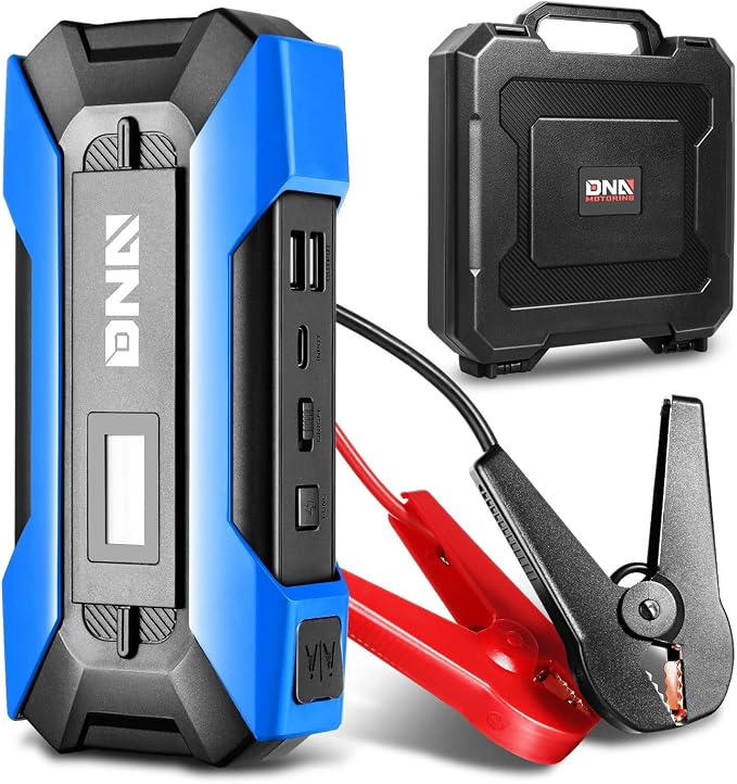 DNA MOTORING 12V 1500A 15000 mAh Portable Car Battery Jump Starter, Battery Pack Chargers, Jump Box， for Up to 7.0L Gas & 5.5L Diesel Engine TOOLS-00216 Blue