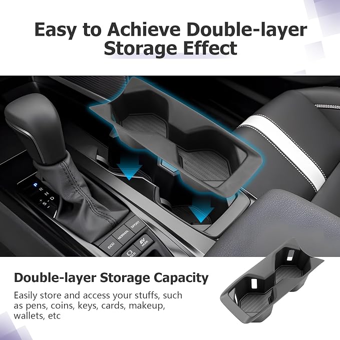 LUWU 2025 2026 Camry Center Console Cup Holder Compatible with 2025 2026 Toyota Camry (XSE/XLE/SE/LE) Interior Accessories Center Console TPE Material Cup Holder Insert