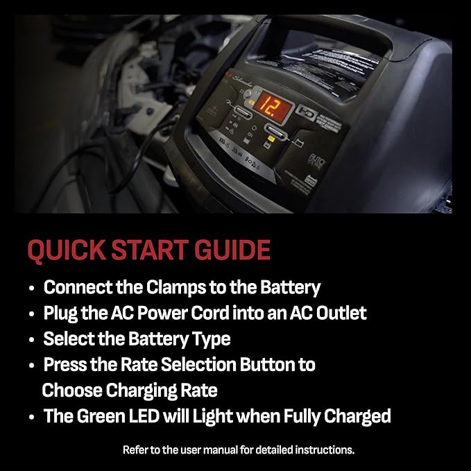Schumacher Electric 6A Car Battery Charger and 100A Engine Starter, 6-in-1 Solution, Maintainer, 30A Boost, for 6V/12V Power Sport, Automotive, and Marine Batteries, SC1308