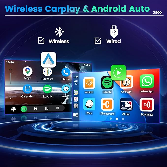 Hikity 4+64GB Android 15 Carplay Radio for Jeep Patriot Compass 2010-2016 with Wireless Carplay Android Auto, 10.1'' Touch Screen Stereo Support SIM Card GPS Bluetooth, EQ DSP, Backup Camera MIC