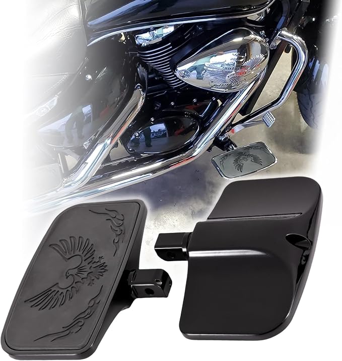 Kinglemc Rear Passenger Floorboard FootPeg Footboard for Kawasaki (Eagle 7.9 * 4.5", Black)