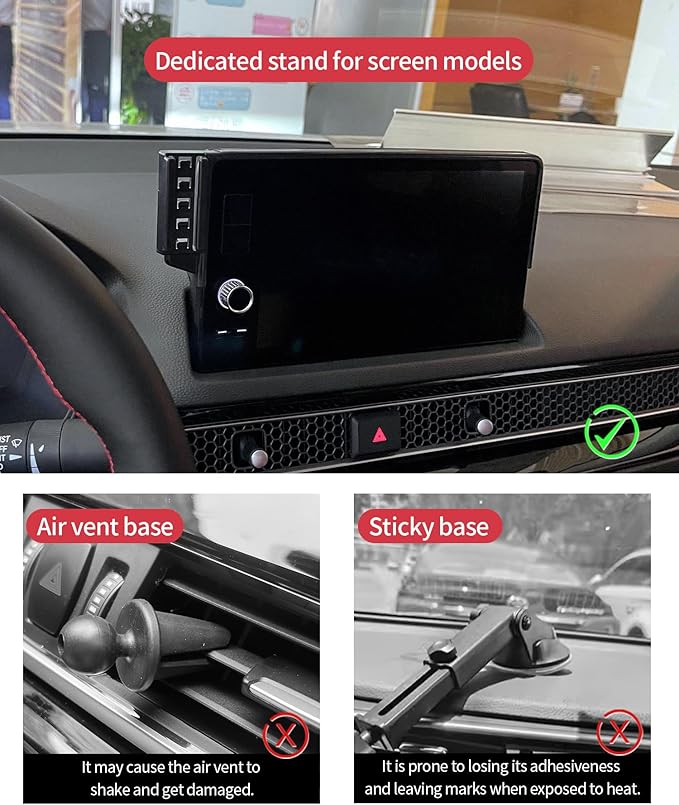 Wireless Charging car Phone Holder for 2022-2025 Honda Civic/2025 Civic Hybrid/2023-2025 Civic Type R Accessories 7/9 inch Screen Fixed Clip,car Phone Mount Compatible with MagSafe