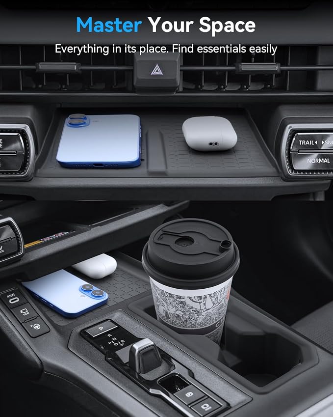 (5PCS) 2026 R AV4 Center Console Organizer for 2026 Toyota RAV4 (6th Gen) Armrest Storage Box & Center Console Cup Holder & Wireless Charging Pad & Shifter Front Mats 2026 R AV4 Interior Accessories