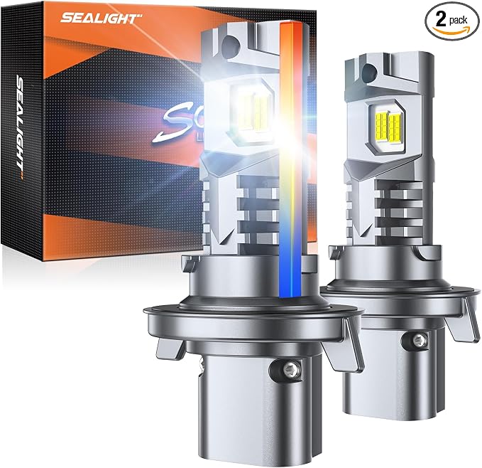 SEALIGHT H13/9008 Bulb, 90,000LM Super Brighter,6500K Cool White H13/9008 LED Bulbs or Fog,3 Min Plug and Play Lights Combo, Replacement Shift Light Gauges, Pack of 2