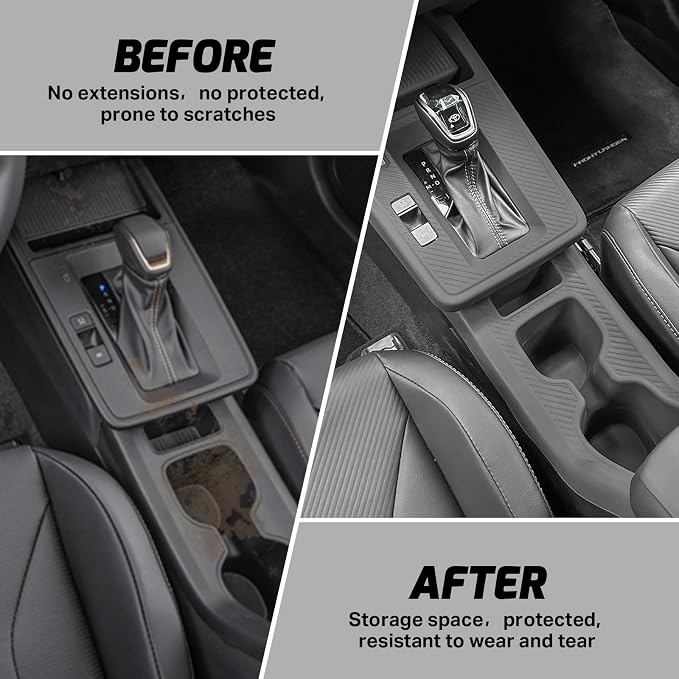Compatible with Toyota Corolla Cross 2026 2025 Accessories Black Center Console Gear Shift Panel Cover Silicone Waterproof Cup Holder Wireless Charging Protective Pad (Hybrid S SE XSE)