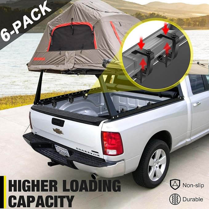 moveland Upgraded 6 PCS Truck Cap Clamps - Heavy Duty Truck Cap Clamps - More Secure Camper Shell Clamps for Dodge Dakota Ram 1500 2500 3500, F150 F250, Titan, Tundra