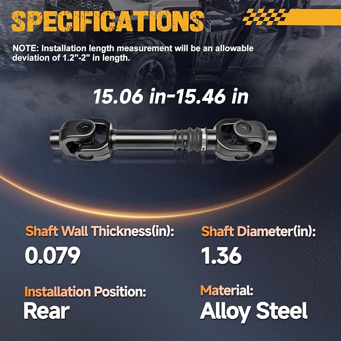Propeller Drive Shaft Prop Fit for Can-Am Outlander 500/570 Pro | Fit for Can-Am Outlander 6X6/6X6 650 | Fit for Can-Am Outlander 1000/1000R, OE 703500862, 705501258