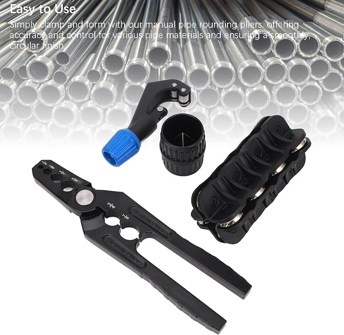 Metal Pipe Repair Kit, Copper Tube Rounding Tool and Pipe Straightener Set with Manual Pipe Rounding Pliers for Air Conditioning and Refrigeration Maintenance