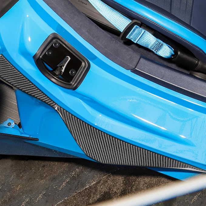Real Carbon Fiber Side Door Armrest Panel Trim Compatible with Corvette C8 2020-2026, Interior Decor Sticker Accessories