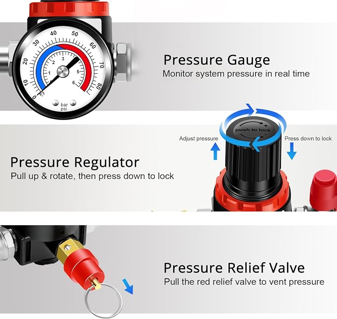 YSTOOL Turbo System Leakage Tester Kit 14Pcs Turbo Boost Leak Tester Set with 6 Pairs of Stepped Adapters (1-4/5" to 4") Air Pressure Gauge, for Radiators Cooling Emission Exhaust Pipes Testing