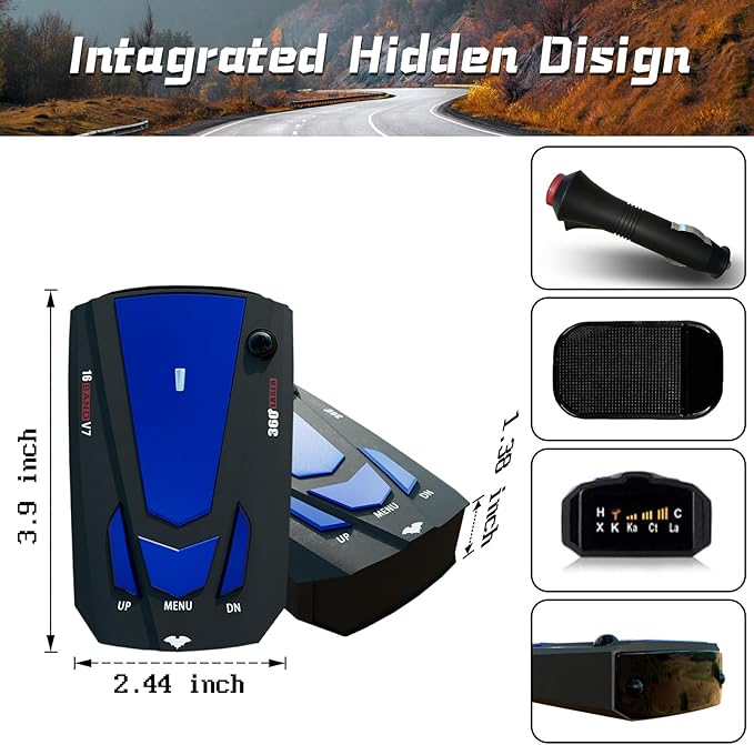 Newly Laser/Radar Detector Driving Aids for Cars with Led Display, Long Range Detection, City/Highway Mode Detectors, Mute Memory, Ideal Gifts (Red)