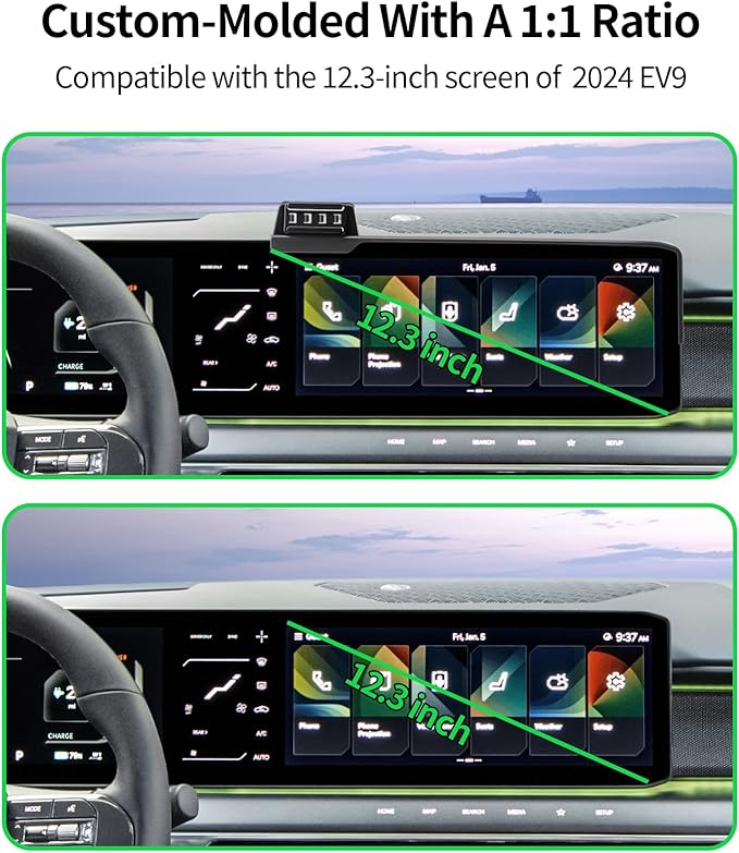 Wireless Charging car Phone Holder for Kia EV9 2024 Accessories 12.3 inch Screen Fixed Clip,360° Rotation car Phone Mount Compatible with MagSafe