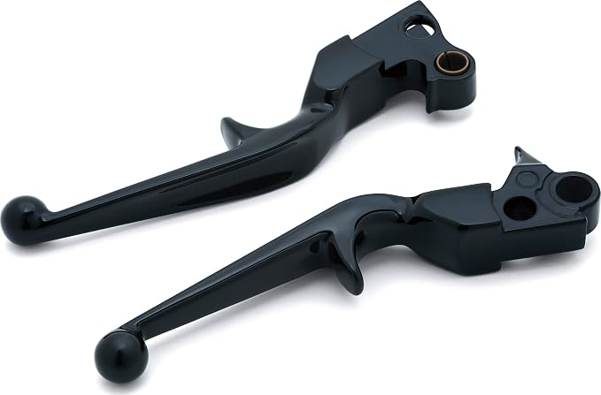 Kuryakyn 1845 Motorcycle Handlebar Accessory: Clutch and Brake Trigger Levers for 1996-2017 Harley-Davidson Motorcycles with Cable Clutch, Gloss Black, 1 Pair