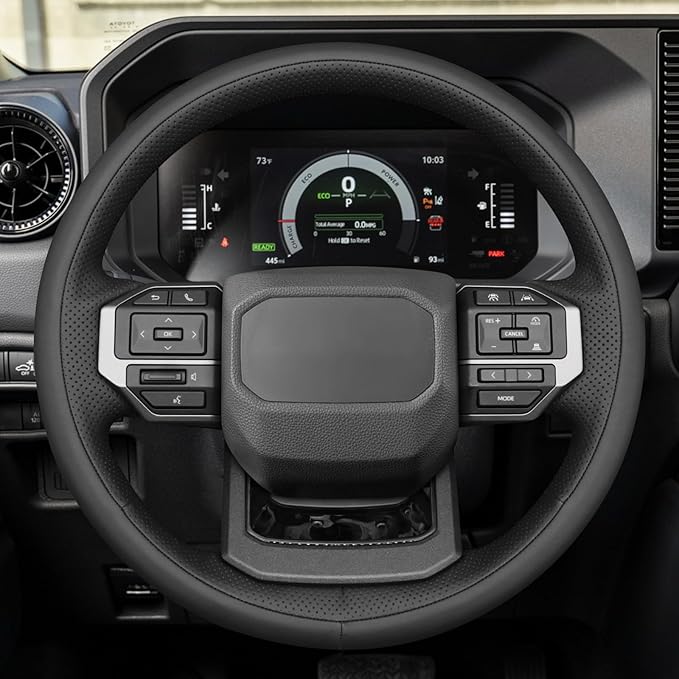 MEWANT Hand Stitch Steering Wheel Cover for Toyota Land Cruiser 2024-2026, Custom Fit DIY Wrap Interior Accessories