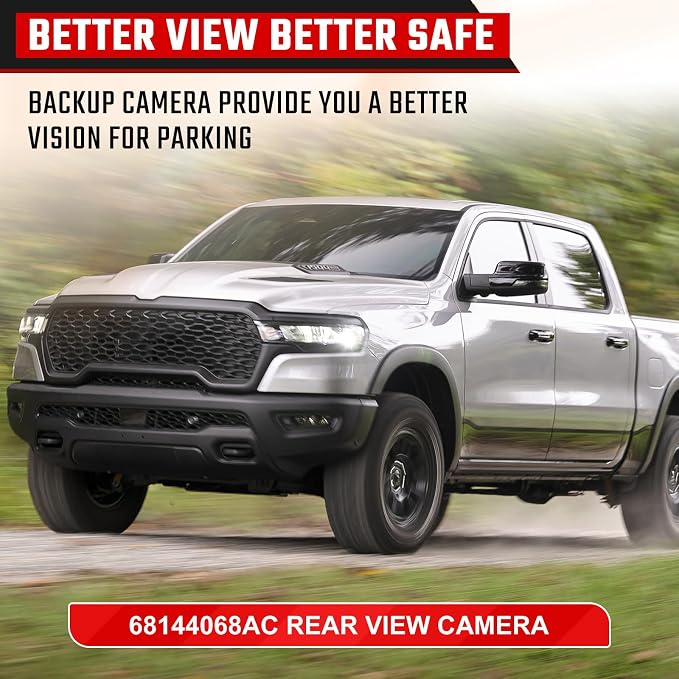 68144068AC Backup Camera Rear View Camera,Fit for Chrysler Pacifica Voyager Ram 1500 Maserati Ghibli Levante 2017-2022 Parking Park Assist Camera Replaces #68144068AB 68144068AD 68417514AA