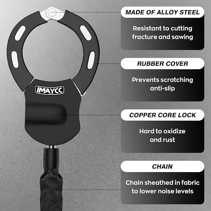 Scooter Chain Lock, Bike Lock, Electric Scooter Accessories, Security Anti-Theft Bike Lock, Chain Lock for Electric Scooter, Motorcycle, Bicycle