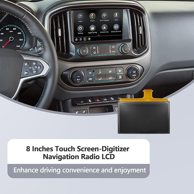 8 Inches Touch Screen-Digitizer Navigation Radio LCD Compatible Chevy Silverado Suburban Tahoe Colorado, GMC Sierra Yukon Acadia Terrain Canyon Replace DJ080PA-01A