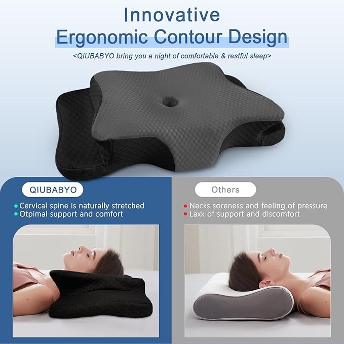Pain Relief Cervical Pillow for Neck Support, Adjustable Ergonomic Pillow Cozy Sleeping, Odorless Orthopedic Memory Foam Pillows, Contour Bed Pillow for Side Back Stomach Sleeper-King Size