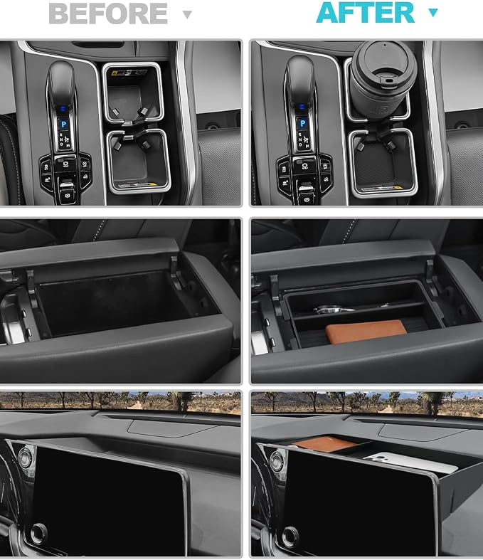 CDEFG 4Pcs for 2026 Lexus TX Center Console Organizer for 2024 2025 2026 Lexus TX 350/500h/550h+ Accessories Middle Console Tray Armrest Storage Box Dasboard Storage Tray Cup Holder