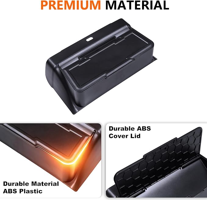 For Center Console Organizer Tray for 2026 Toyota RAV4 Hybrid&RAV4 Plug-in Hybrid with Cover Lid - [Keeps Flush with the Armrest Lid for Enhanced Driving Comfort] - Black