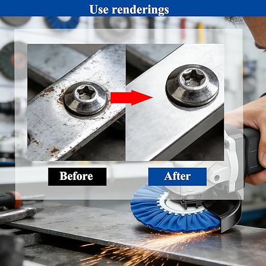 8 inch Airway Buffing Wheel with Compound for Angle Grinder,9PCS Buffer Polishing Wheel(5/8 inch Arbor Hole) and 5PCS Buffing Compounds，Aluminum Wheel Polishing Kit for Mirror Finish