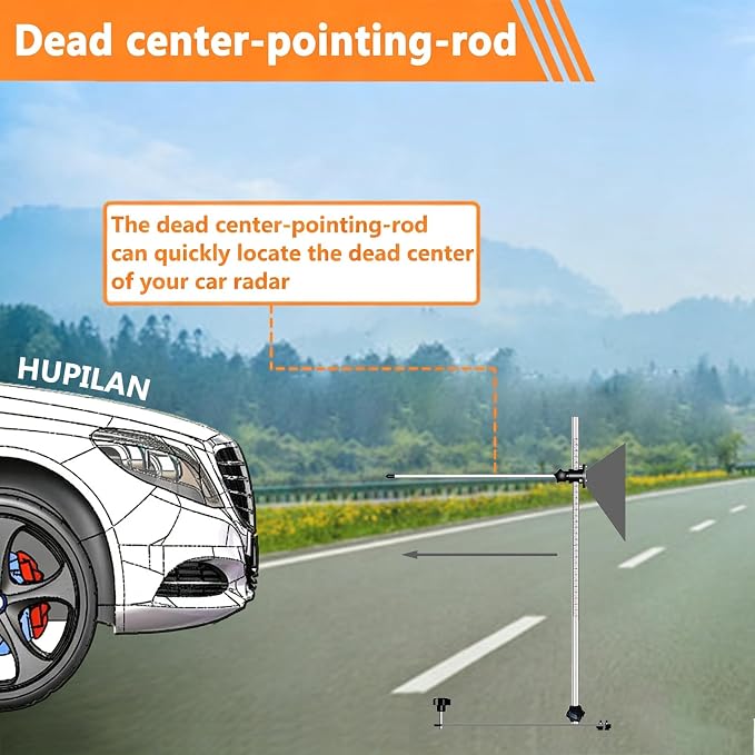ADAS 8.07in Radar Corner Reflector Target with Angle Gauge & Scale Stand | ADAS Calibration Tool, 0-30 cm Scale Stand Included. Compatible with Honda Toyota Mazda Kia Ford GM, Car Truck Bus